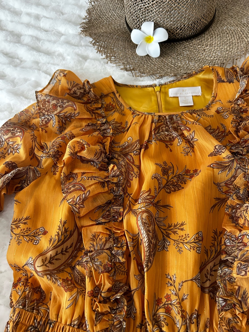 Rachel Parcell chiffon ruffle dress Medium Anthropologie Nordstrom Romantic - Picture 4 of 10